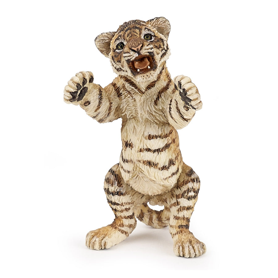 Figurine Bébé tigre debout Papo en PVC, thème félins, Collection Animaux sauvages, jouet éducatif idéal pour enfants et collectionneurs