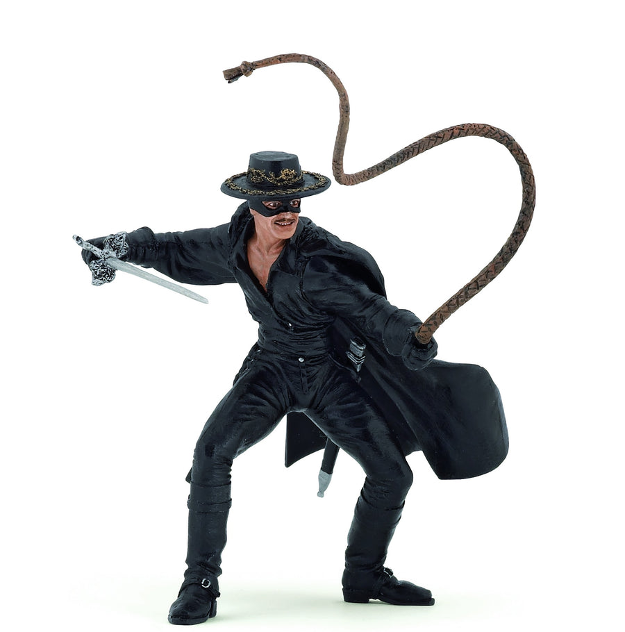 Zorro au fouet Papo en PVC, Collection Personnage historiques, jouet éducatif idéal pour enfants et collectionneurs