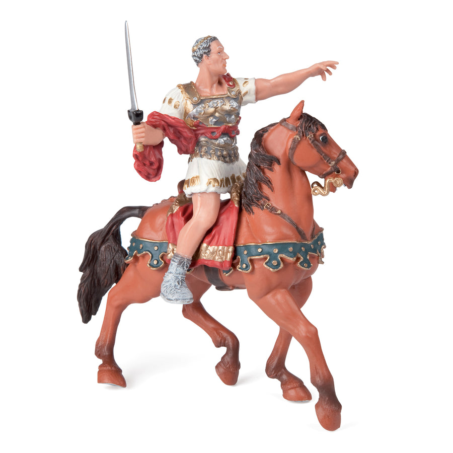 Cheval de César Papo en PVC, Collection Personnage historiques, jouet éducatif idéal pour enfants et collectionneurs