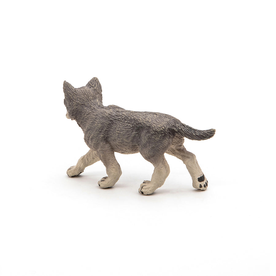 Figurine Louveteau gris Papo en PVC, thème forêt, Collection Animaux sauvages, jouet éducatif idéal pour enfants et collectionneurs