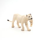 Figurine Lionne blanche avec lionceau Papo en PVC, thème félins, Collection Animaux sauvages, jouet éducatif idéal pour enfants et collectionneurs