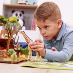 Figurine Girafe tête levée Papo en PVC, thème savane, Collection Animaux sauvages, jouet éducatif idéal pour enfants et collectionneurs