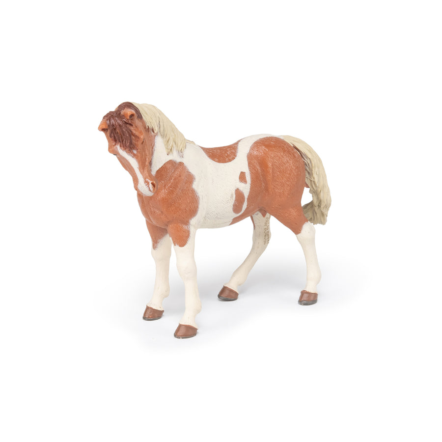 Jument pinto Papo en PVC, Collection chevaux, jouet éducatif idéal pour enfants et collectionneurs