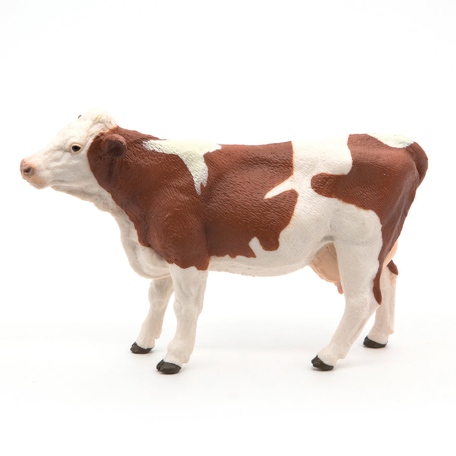 Figurine Vache montbéliarde Papo en PVC, Collection Vie à la ferme, jouet éducatif idéal pour enfants et collectionneurs