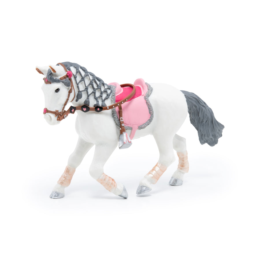 Figurine Poney de promenade Papo en PVC, Collection chevaux, jouet éducatif idéal pour enfants et collectionneurs