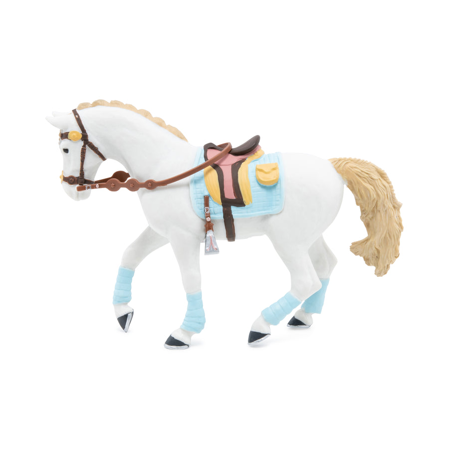 Figurine Cheval de la cavalière fashion bleue Papo en PVC, Collection chevaux, jouet éducatif idéal pour enfants et collectionneurs