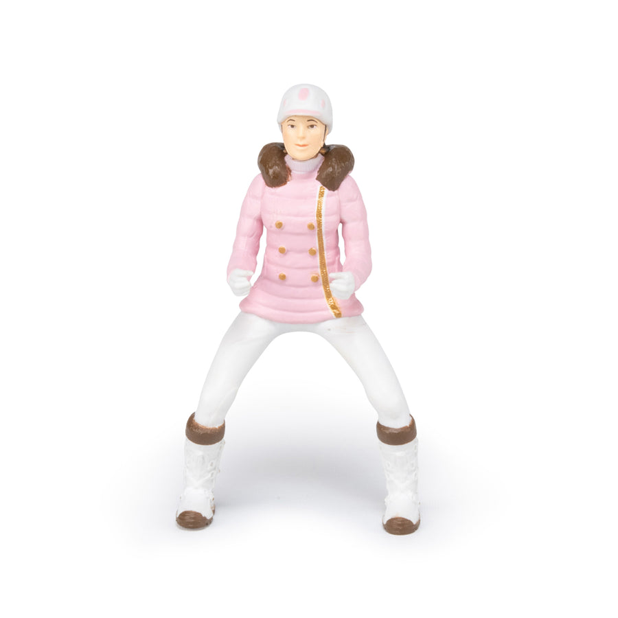 Figurine Cavalière fashion hiver Papo en PVC, Collection chevaux, jouet éducatif idéal pour enfants et collectionneurs