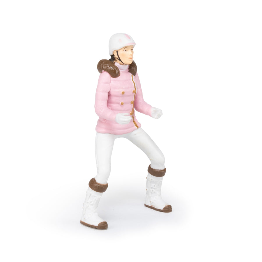 Figurine Cavalière fashion hiver Papo en PVC, Collection chevaux, jouet éducatif idéal pour enfants et collectionneurs