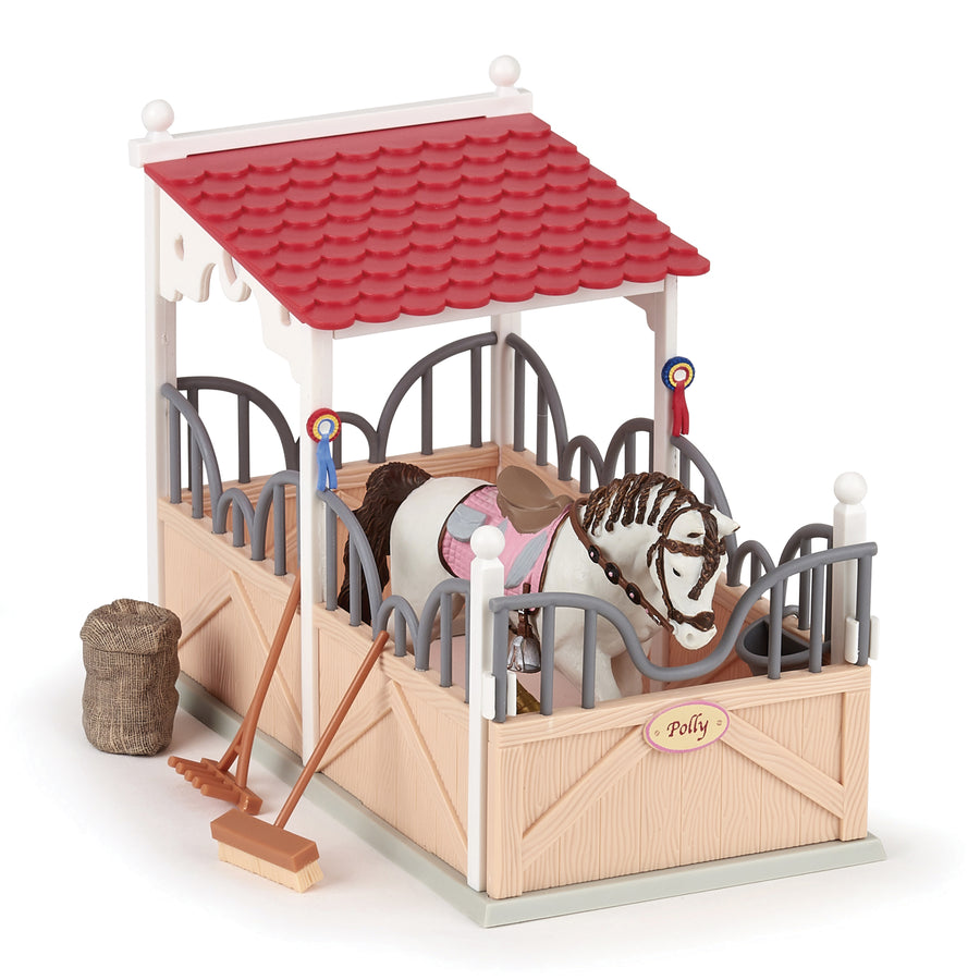 Box et ses accessoires Papo en PVC, Collection chevaux, jouet éducatif idéal pour enfants et collectionneurs